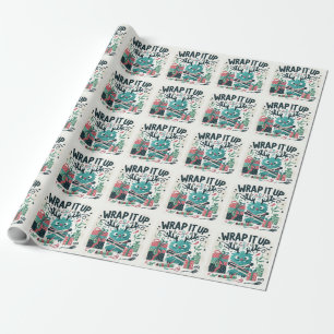 Merry Christmas Cute monster gift wrapped Wrapping Paper