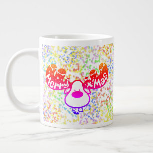 Merry Christmas Cute Moose Large Coffee Mug