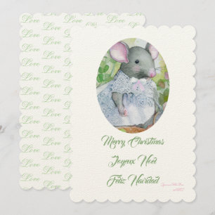 Merry Christmas cute mouse Invitation