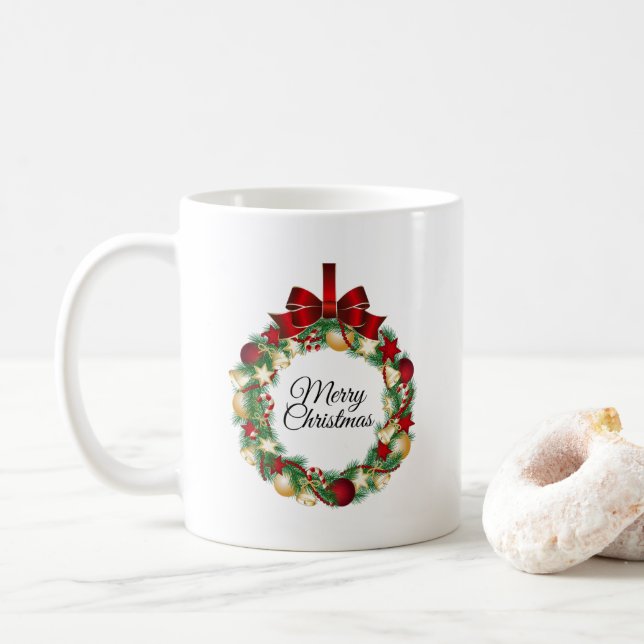 merry Christmas cute mug - coffee mug (With Donut)