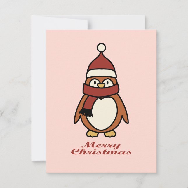 merry christmas cute penguin holiday card (Front)
