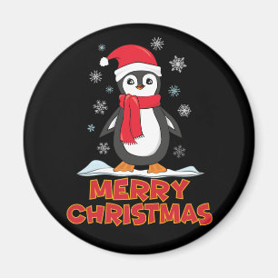 Merry Christmas Cute Penguin Magnet
