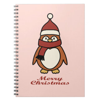 merry christmas cute penguin notebook