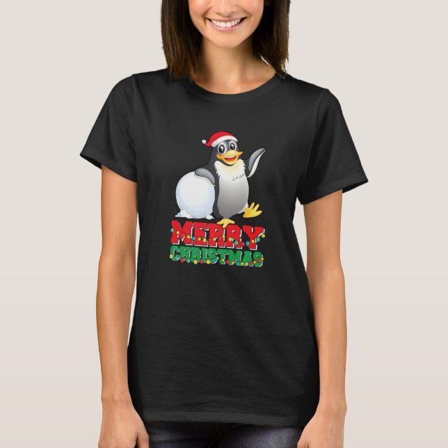 Merry Christmas Cute Penguin Ugly Xmas   T-Shirt (Front)