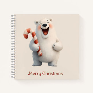 Merry Christmas Cute Polar Bear Design Notebook
