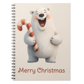 Merry Christmas Cute Polar Bear Design Notebook