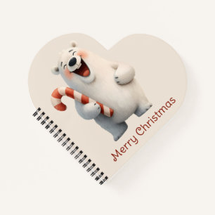 Merry Christmas Cute Polar Bear Design Notebook