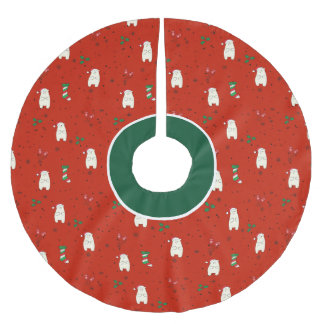 Merry Christmas  cute polar bear pattern Brushed Polyester Tree Skirt