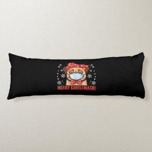 Merry Christmas Cute Pug Dog Breed Furry Body Cushion