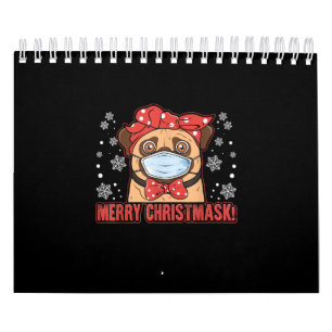 Merry Christmas Cute Pug Dog Breed Furry Calendar