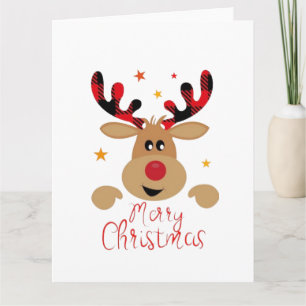  Merry Christmas Cute Reindeer  Card