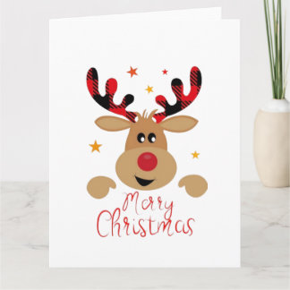 Merry Christmas Cute Reindeer Card
