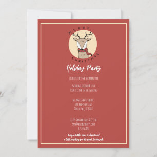 Merry Christmas Cute Reindeer Holiday Party