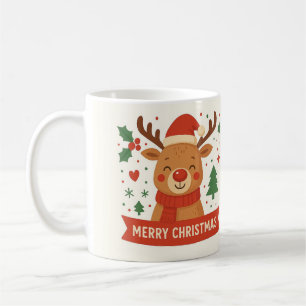 Merry Christmas cute reindeer mug