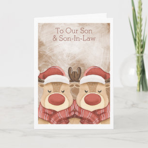 Merry Christmas Cute Reindeer Personalised Card