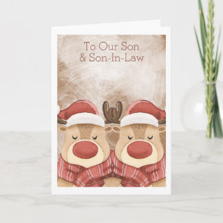 Merry Christmas Cute Reindeer Personalised Card