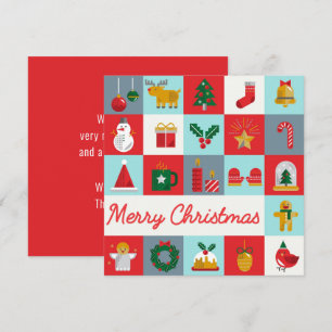 Merry Christmas Cute Retro Winter Christmas Icons