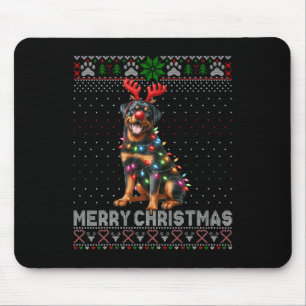 Merry Christmas Cute Rottweiler Dog Lover Ugly Xma Mouse Mat