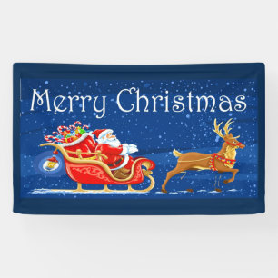 Merry Christmas Cute Santa Claus Cartoon Banner