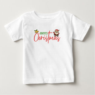 Merry Christmas Cute Santa Script Tee