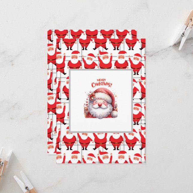Merry christmas cute santaclaus gift for friends invitation (Front/Back In Situ)