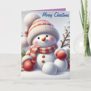 Merry Christmas Cute snowman3  Card