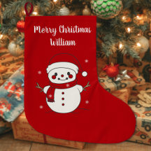 Merry Christmas Cute Snowman Custom Name