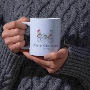 Merry Christmas- Cute Snowmen Family  Coffee Mug