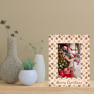 Merry Christmas   Cute Tree Pattern Photo Etched Frames