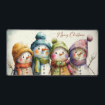 Merry Christmas Cute Whimsical Winter Snowman  Desk Mat<br><div class="desc">Merry Christmas Cute Whimsical Winter Snowman Desk Mat features cute watercolor snowmen with the text "Merry Christmas" in modern script typography. Perfect as a gift for family and friends for Christmas and the holidays. Designed by ©Evco Studio www.zazzle.com/store/evcostudio</div>