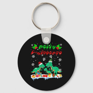 Merry Christmas Cute Xmas T-rex Asl Sign Language Key Ring