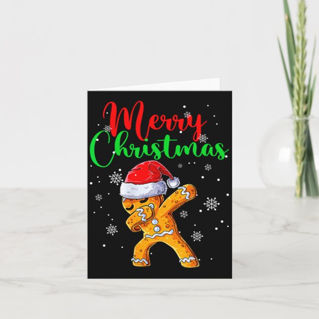 Merry Christmas Dab Gingerbread Xmas Christmas Coo Card (Front)