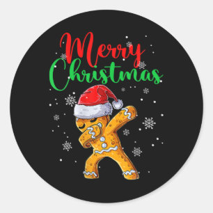 Merry Christmas Dab Gingerbread Xmas Christmas Coo Classic Round Sticker