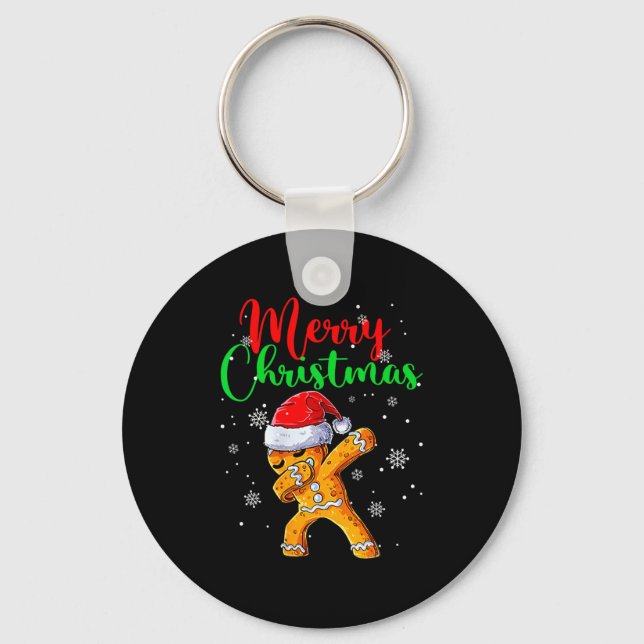 Merry Christmas Dab Gingerbread Xmas Christmas Coo Key Ring (Front)
