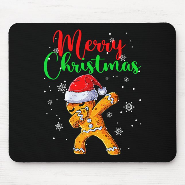 Merry Christmas Dab Gingerbread Xmas Christmas Coo Mouse Mat (Front)