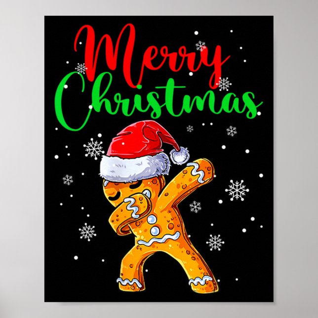 Merry Christmas Dab Gingerbread Xmas Christmas Coo Poster (Front)