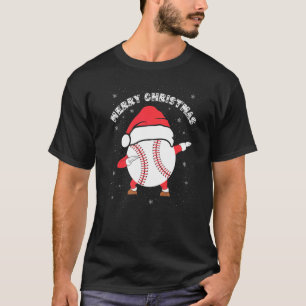 Merry Christmas Dabbing Baseball with Xmas Hat  Me T-Shirt