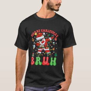 Merry Christmas Dabbing Santa Bruh Xmas Lights Wom T-Shirt