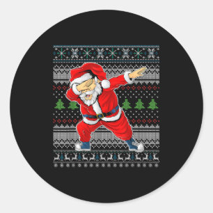 Merry Christmas Dabbing Santa Claus Xmas Holiday P Classic Round Sticker