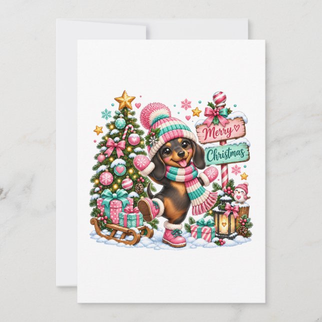 Merry Christmas Dachshund (Front)