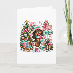 Merry Christmas Dachshund Card