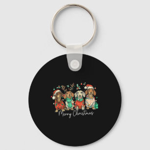 Merry Christmas Dachshund Dog Christmas Holiday Pe Key Ring