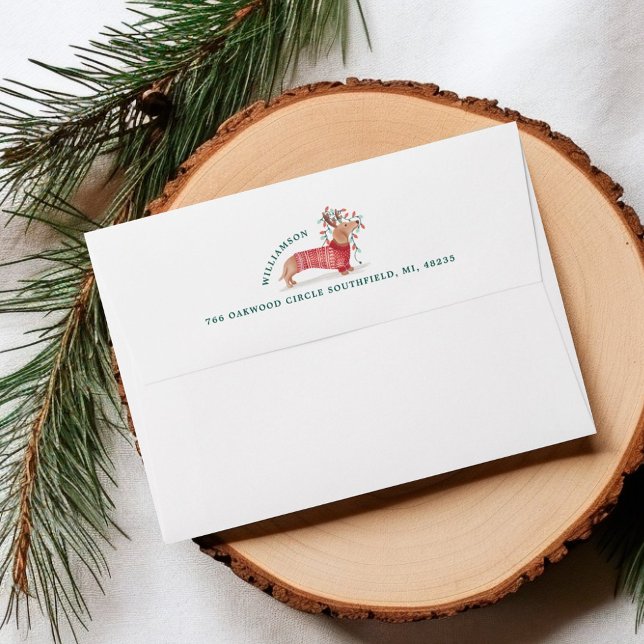 Merry Christmas | Dachshund Dog Christmas Sweater Envelope (Merry Christmas | Dachshund Dog Christmas Sweater Envelope)
