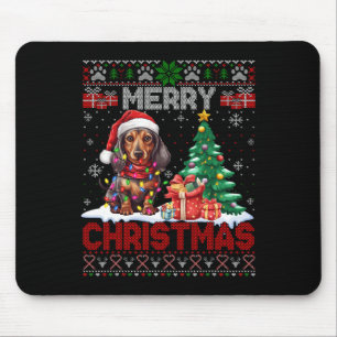 Merry Christmas Dachshund Dog Lover Family Ugly Xm Mouse Mat
