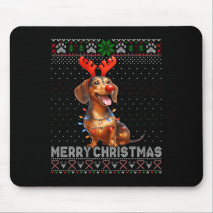 Merry Christmas Dachshund Dog Lover Ugly Christmas Mouse Mat