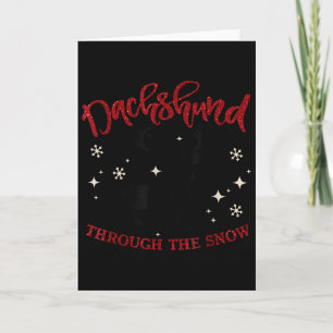 Merry Christmas Dachshund Dog Through The Snow  Card