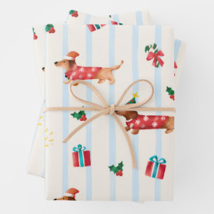 Merry Christmas Dachshund Dogs Wrapping Paper