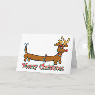 Merry Christmas Dachshund Holiday Card