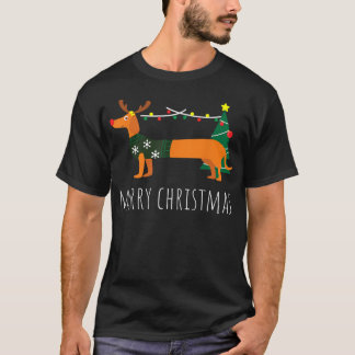 Merry Christmas Dachshund Reindeer Dog Christmas G T-Shirt
