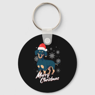 Merry Christmas Dachshund Santa Claus Xmas New Yea Key Ring
